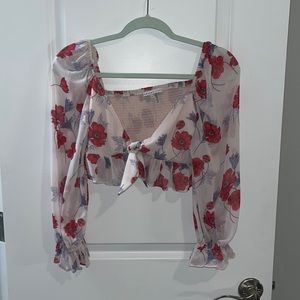 Cute floral tie top